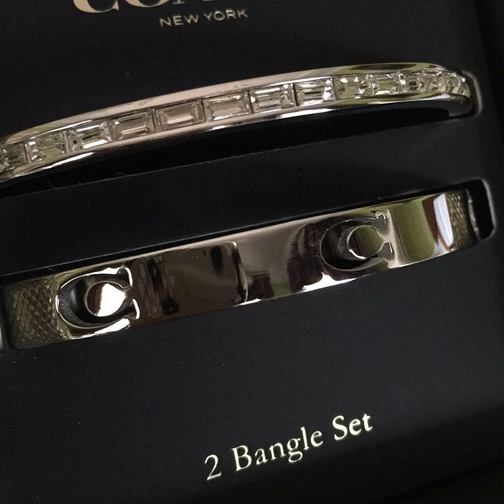BOXED Coach Signature Silver Bangles - Picture 5 of 8